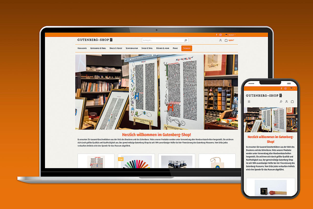 Gutenberg-Shop: Online kaufen und spenden